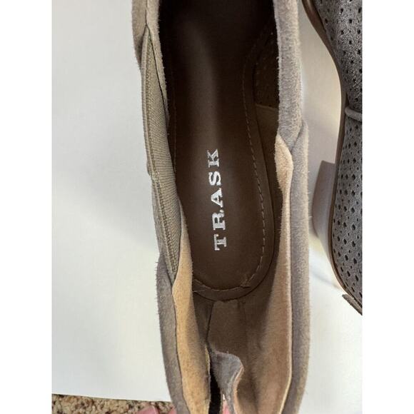 HS Trask Tisha Bootie Lattice Gray‎ Suede Zip Heel Elastic Gore Women's Size 8.5 - Picture 7 of 9